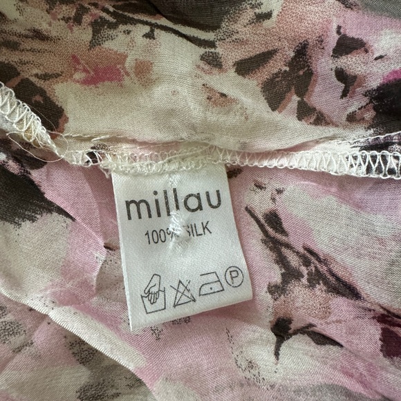 Millau boho chic bell sleeve top 100% silk - Picture 3 of 3